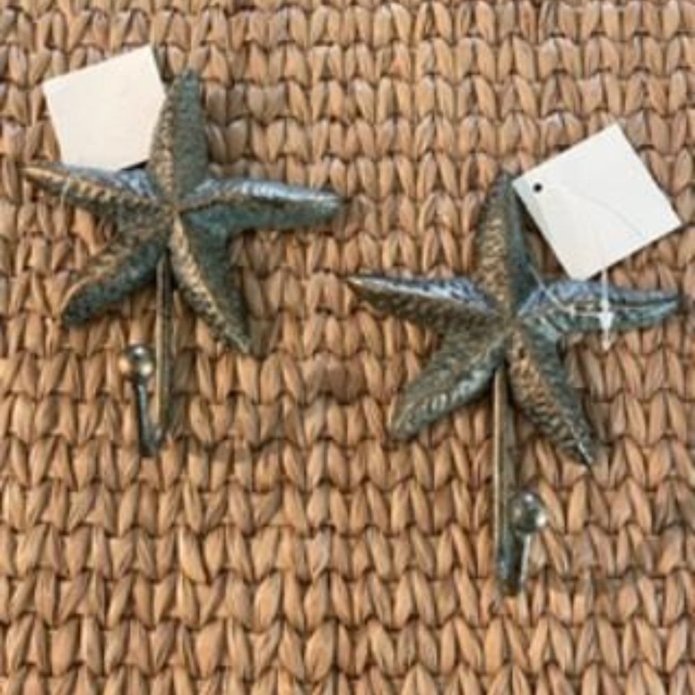 Starfish Metal Wall Hook. Set of 2 NWT.